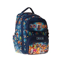 Kaukko Kids Beş Bölmeli Erkek Çocuk Boom Baskılı Lacivert İlkokul Okul Sırt Çantası - L5419