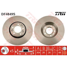 TRW DF4849S Fren Diski Ön Scudo 07- / 407 04- 2.0 HDI Expert II 07- / C5 08- Jumpy II 07-