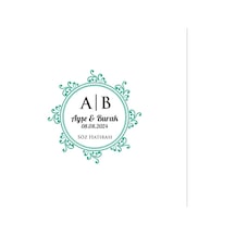 Çokgen Kenarlı Dikdörtgen Mühür Kalın Kına Nişan Düğün 3x3 Cm Özel Etiket / 50 Adet Sticker Beyaz