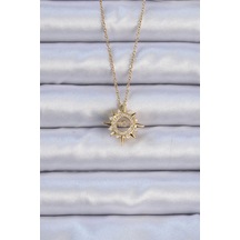 316l Çelik Zincir Altın Renk Zirkon Taşlı Parlayan Yıldız Kolye Çok Renkli