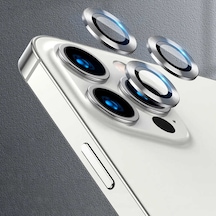 Noktaks - iPhone Uyumlu 11 Pro - Kamera Lens Koruyucu Cl-07 - Gümüş