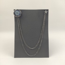 Çini Desenli Gümüş Ceket Iğnesi (540386190) Gümüş