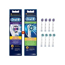 Oral-B 3D White Diş Fırçası Yedek Başlık 4'lü + Cross Action Diş Fırçası Yedek Başlık 4'lü