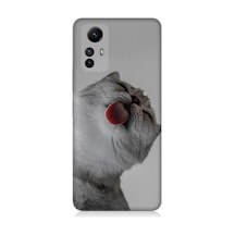 Xiaomi Redmi Note 12s Uyumlu Dilini Çıkaran Kedi Desenli Silikon Kılıf