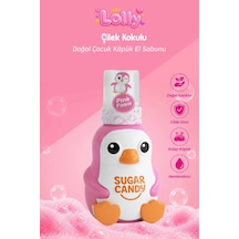 Sugar Candy Çilek Kokulu Doğal Vegan Çocuk Köpük El Sabunu Lolly 350 Ml Paraben İçermeyen Pembe Köpü