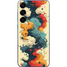 Samsung Galaxy S25 Plus Uyumlu Ahenkli Boya İzleri Baskılı Silikon Kılıf Renkli