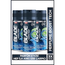 Marine Fresh Erkek Alüminyumsuz Deodorant Body Spray 3x150ML Hızlı Kurur,leke Bırakmaz