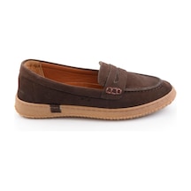 Bambi Kahve Hakiki Deri Kadın Loafer Ayakkabı K01045050401