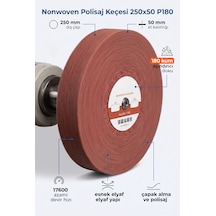 250x50 Mm P180 Polisaj Keçesi Çapak Alma Ve Metal Yüzey Parlatma Diski 1 Adet