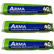 Arma Naylon Tadilat Boya Koruyucu Örtü Poşet Folyo - 4x10 Metre - 40 M2 - 3 Paket