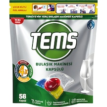 Tems 4 Etkili Bulaşık Makinesi Kapsül Deterjanı 56 Tablet