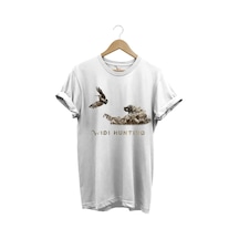 Avcılık Widi Hunting Çulluk Fermalı English Setter Tasarım Baskılı %100 Pamuk Regular Fit T-shirt Beyaz