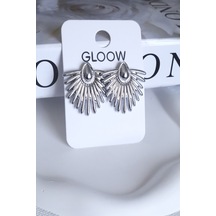 Kadın Küpe Damla Işın 4cm Küpe Gümüş