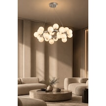 Modern Premium 25'li Sarkıt Avizesi Krom Gövde Küre Salon Mutfak Modelleri G9 Duy - Ampül Hediyeli Diğer