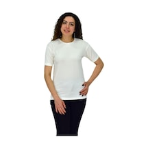 Kadın Yarım Kol Sıfıryaka Likralı Tişört Bgl-st04652 Beyaz