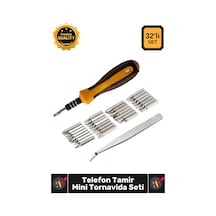 Tornavida Premium Hassas Elektronik Laptop Hobi Onarım 32 Parça Telefon Tamir Mini Tornavida Seti Çok Renkli