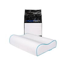 Viscofoam Yüksek Boyun Destekli Ortopedik Yastık Çift Boyun Destekli Visco Yastık - 60x40x14-12cm