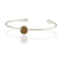 Kadir Jewellery Zirkon Taşlı Ayarlanabilir 925 Ayar Gümüş Kaplama Bilezik Kahverengi