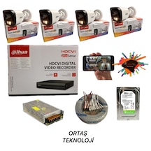Dahua 4 Kameralı Gece Renkli 4 Kanal 1 Tb Hdd Cctv 0,50 Kablo