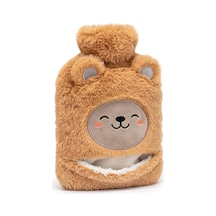 Sıcak Su Torbası Peluş Ultra Yumuşak Kumaş, Kokusuz, Cepli, 2 Litre Büyük Boy, Ayıcık Desenli, Tutuş Cep Bölm Genel