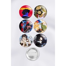 Cowboy Bebop Çanta Süsü Rozet İğneli Buton Rozet Seti 6 Adet Çok Renkli