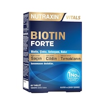 Ayrex Nutraxin Biotin Forte 5000 Mcg Biotin, Çinko, Bakır Ve Selenyum İçeren Saç, Cilt Ve Tırnak Tableti 6