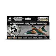 Vallejo 71616, 8x18 Ml. Iı. Dünya Savaşı Sonrası Günümüze Kadar Aggressor Filosu Usaf Bölüm I Model Air Boya Seti Standart