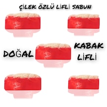 Beş Adet Çilek Özlü, Kabak Lifli Güzellik Sabunu