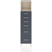 Hyperion Dolap Tek Raflı 6 Çekmeceli 44x44x182 Aytaşı-antrasit Aytaşı