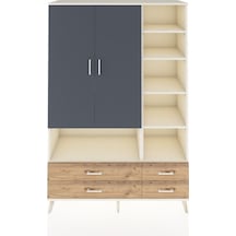 Hyperion Dolap 10 Raflı 4 Çekmeceli 2 Kapaklı 132x44x195 Aytaşı-antrasit/çam Antrasıt/atlas Çam
