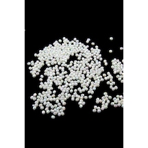 Güzel Beyaz Janjan 4 Mm Plastik Boncuk Aksesuar Takı Malzemesi 25 Gr