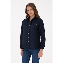 U.s. Polo Assn. Kadın Lacivert Gömlek Desenli 50317242-vr033 Lacivert