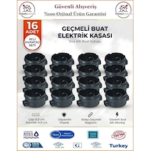 Trendhomm Geçmeli Anahtar Priz Kasası - Sıva Altı - Siyah - 16 Adet