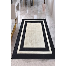 BLACK FRAME DEKORATİF HALI Djt Yıkanabilir, Kaymaz Taban, Halı Modern Çok Renkli
