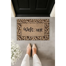 Dormot 1modern Dijital Baskı Paspas - Leopar Welcome Door Mat - Kapi Onu Paspasi Çok Renkli