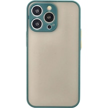 Apple İphone Uyumlu 14 Pro Kılıf Montreal Silikon Kapak - Yeşil Çok Renkli