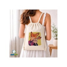 Ghostbastır Design Zootropolis Büzgülü Keten Çanta C377 Bej
