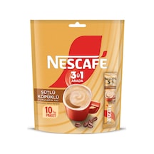 Nescafé 3'ü 1 Arada Sütlü Köpüklü Paket 10 X 17.4 G - 8 Adet Tarı Çözünebilir