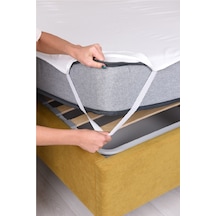 Evony Sıvı Geçirmez Alez 200x240 Cm Çift Kişilik Yatak Koruyucu Pamuklu Köşe Lastikli Beyaz