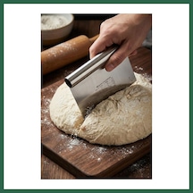 Bezos Paslanmaz Çelik Ölçü Rehberli Hamur Kesici & Hamur Şekillendirici Spatula 11x14 Cm Bzs01