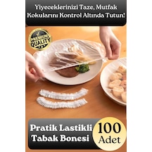Tabakbonesi Mutfak Gıda Tazeliği Koku Karışmasını Önler Lastikli Tencere Ve Tabak Bonesi 100 Adet