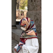 Qalortex Scarf Pamuklu Soft Rânâ Desen Eşarp-bordo
