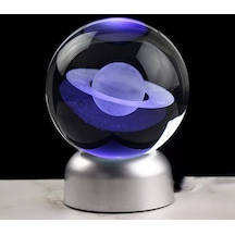 Işıklı Satürn Cam Küre 8cm 6cm