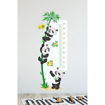 Şaşkın Pandalar Temalı Boy Ölçer Duvar Sticker