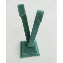 Yerli Üretim Süet Kumaş Yeşil Renk 10 Cm Küpe Sergileme Aksesuar Çok Renkli