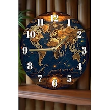 Sessiz Yuvarlak Ahşap Duvar Saati, Kuvars Hareketli 3d Görünümlü 2d Saat Sdw122 Renkli