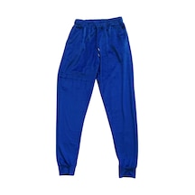 Parlak Kadife Cepli Pantolon Eşofman Pijama Altı Unisex Lastikli Paça Mavi Çok Renkli