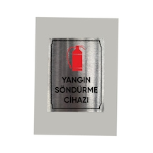 Metal Yangın Söndürme Cihazı Uyarı Levhası 14x20 Cm Arkası Yapışkanlı