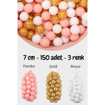 7 Cm Top Havuzu Topu 150 Adet Gold, Beyaz, Pembe