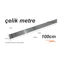 Çelik Metre 100cm Duble Uzun Boy Çelik Cetvel 1 Metre Şerit Çelik